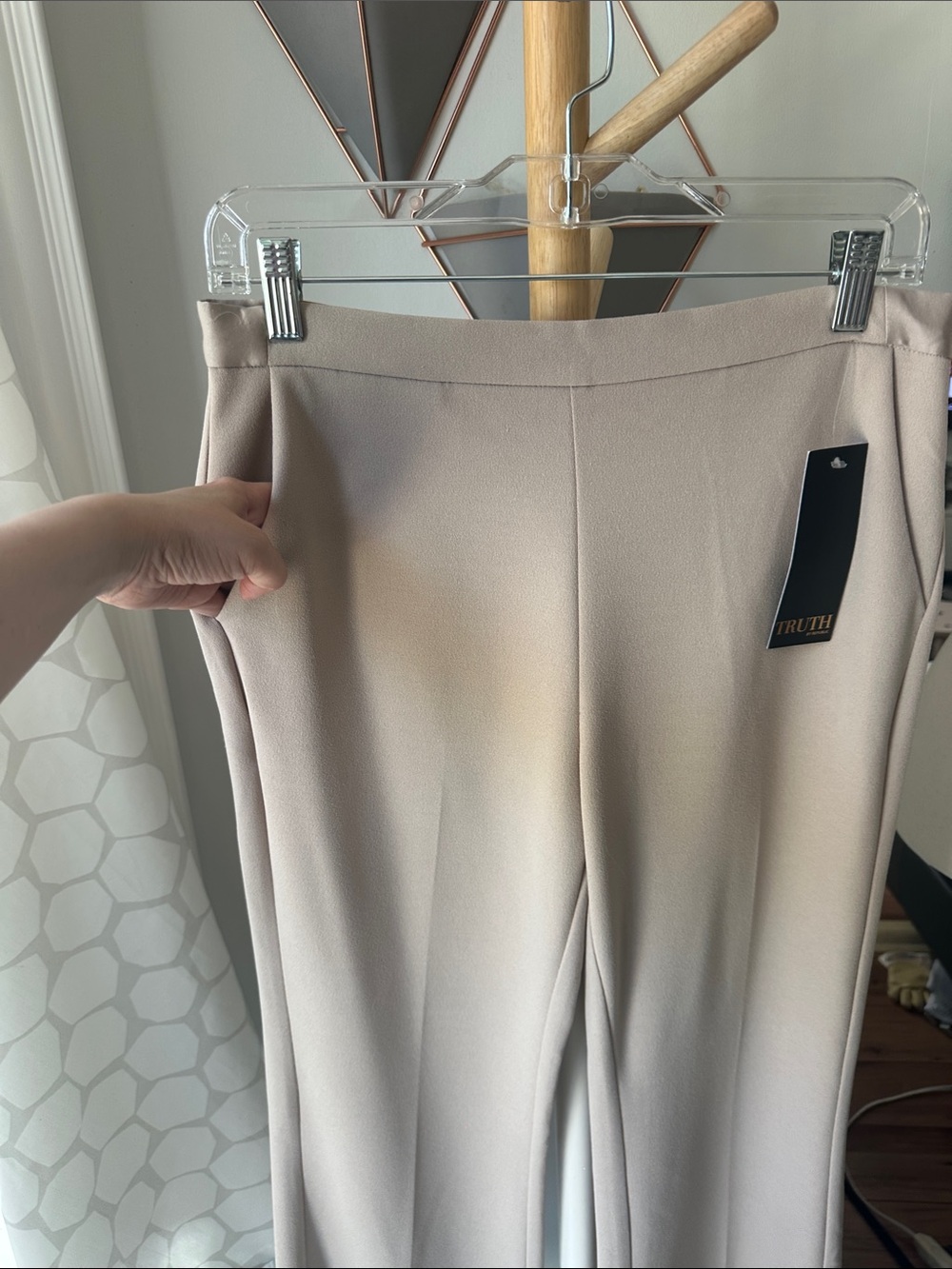 NWT TRUTH by Republic Wide-Leg Light Taupe Beige Dress Work Pants Office Size 6 - Picture 3 of 14